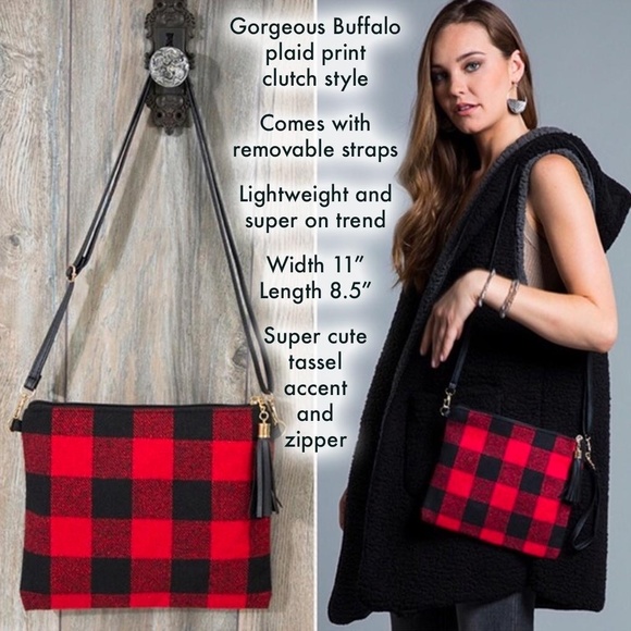 Buffalo Plaid Crossbody Clutch Bag - Picture 2 of 7